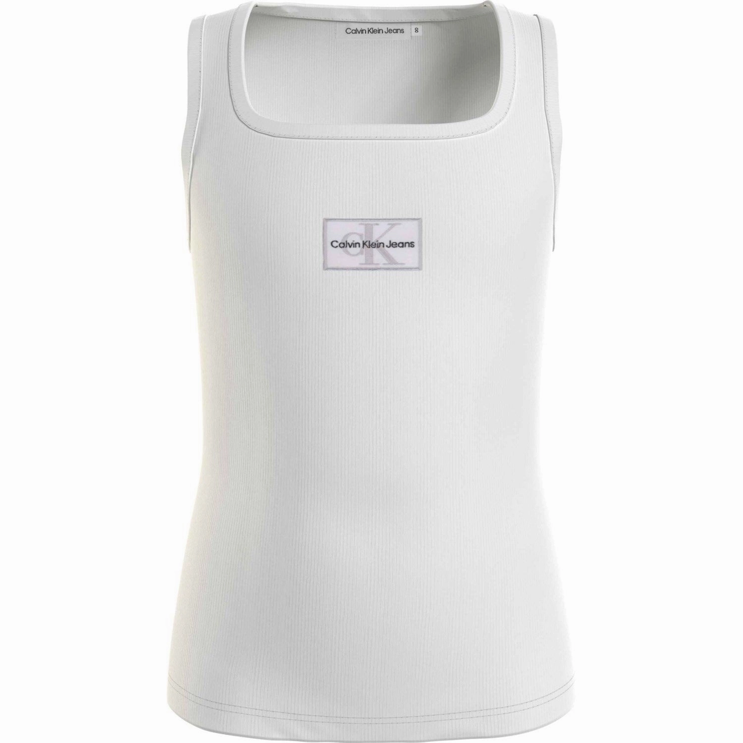 Futuristic Calvin Klein Rib Badge Tank Top Bright White Enchanting