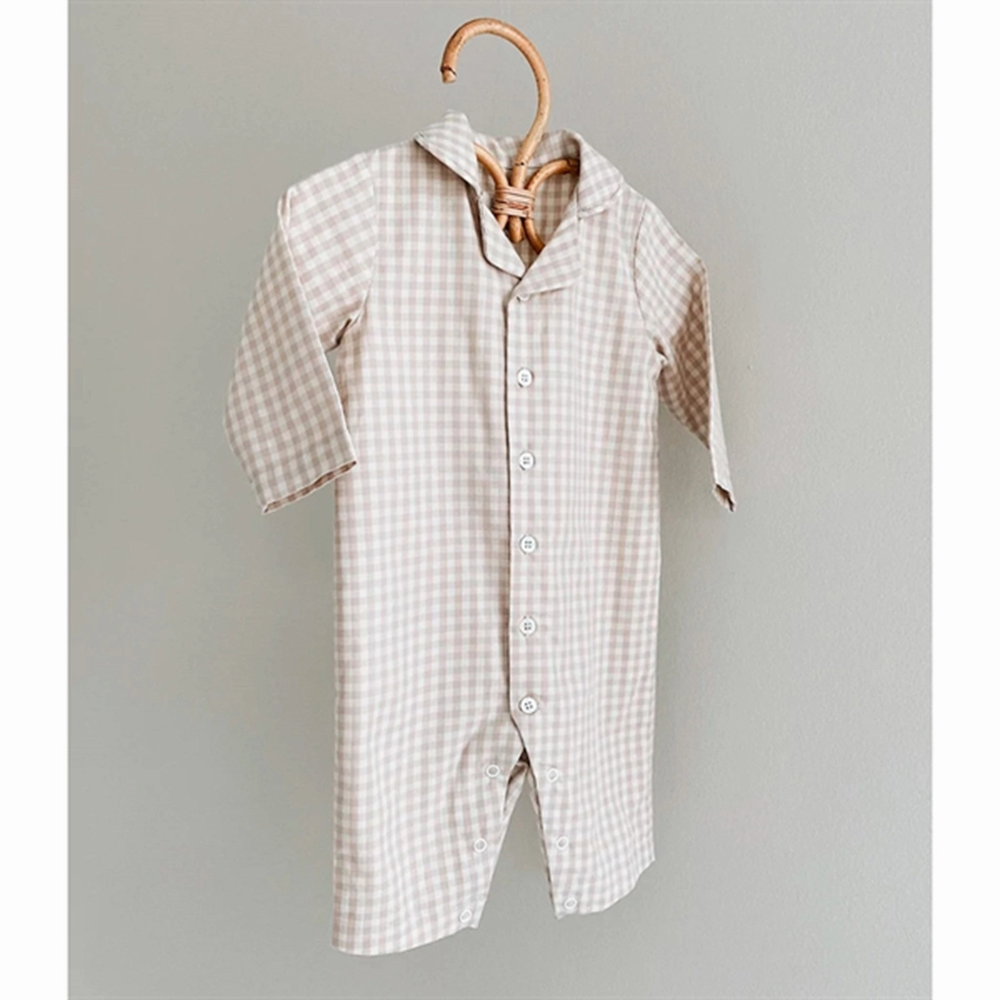 lalaby Beige Gingham Classic PJ Suit Charismatic Prized