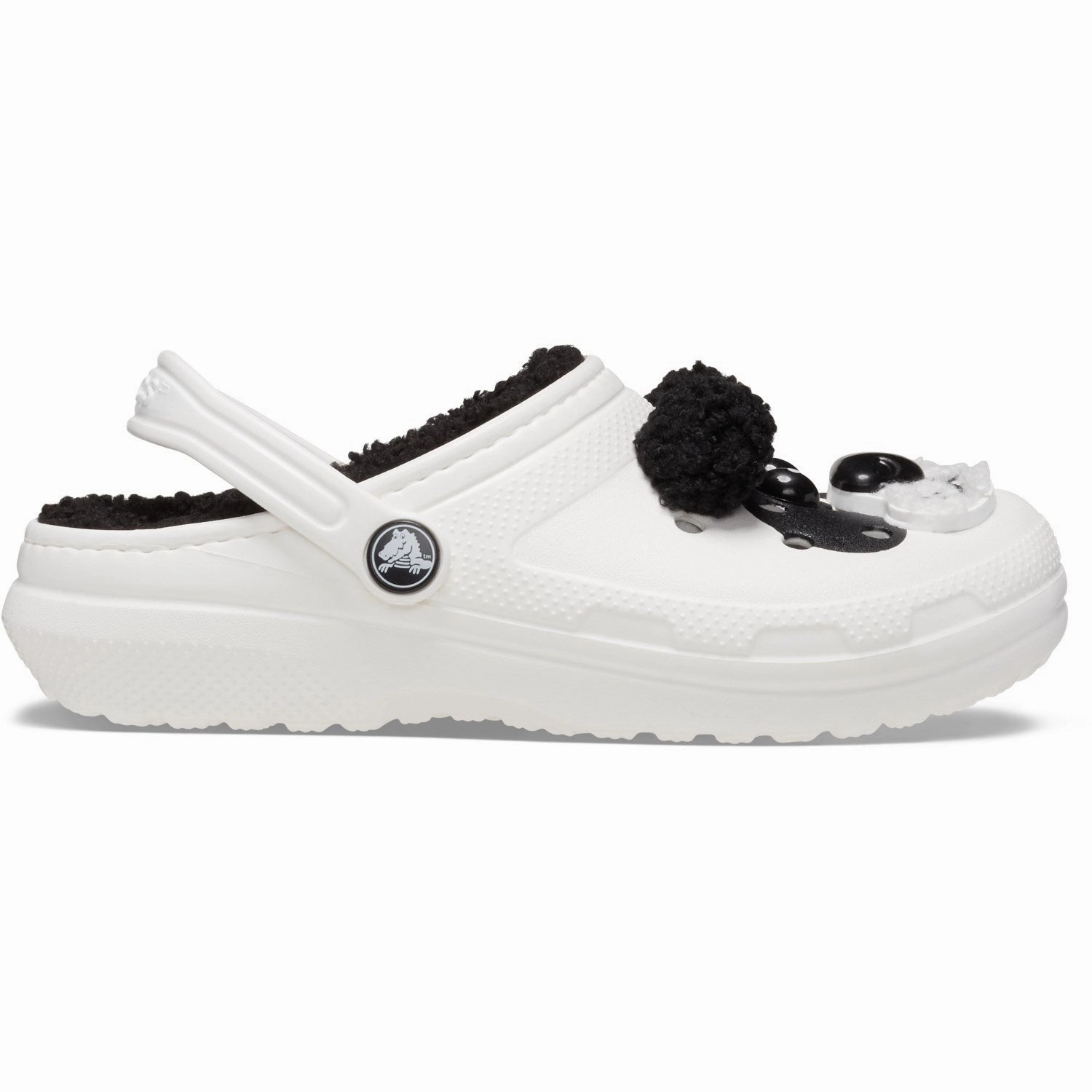 Crocs Chalk/Black Classic Lined IAM Panda Bear Clog T Moccasins