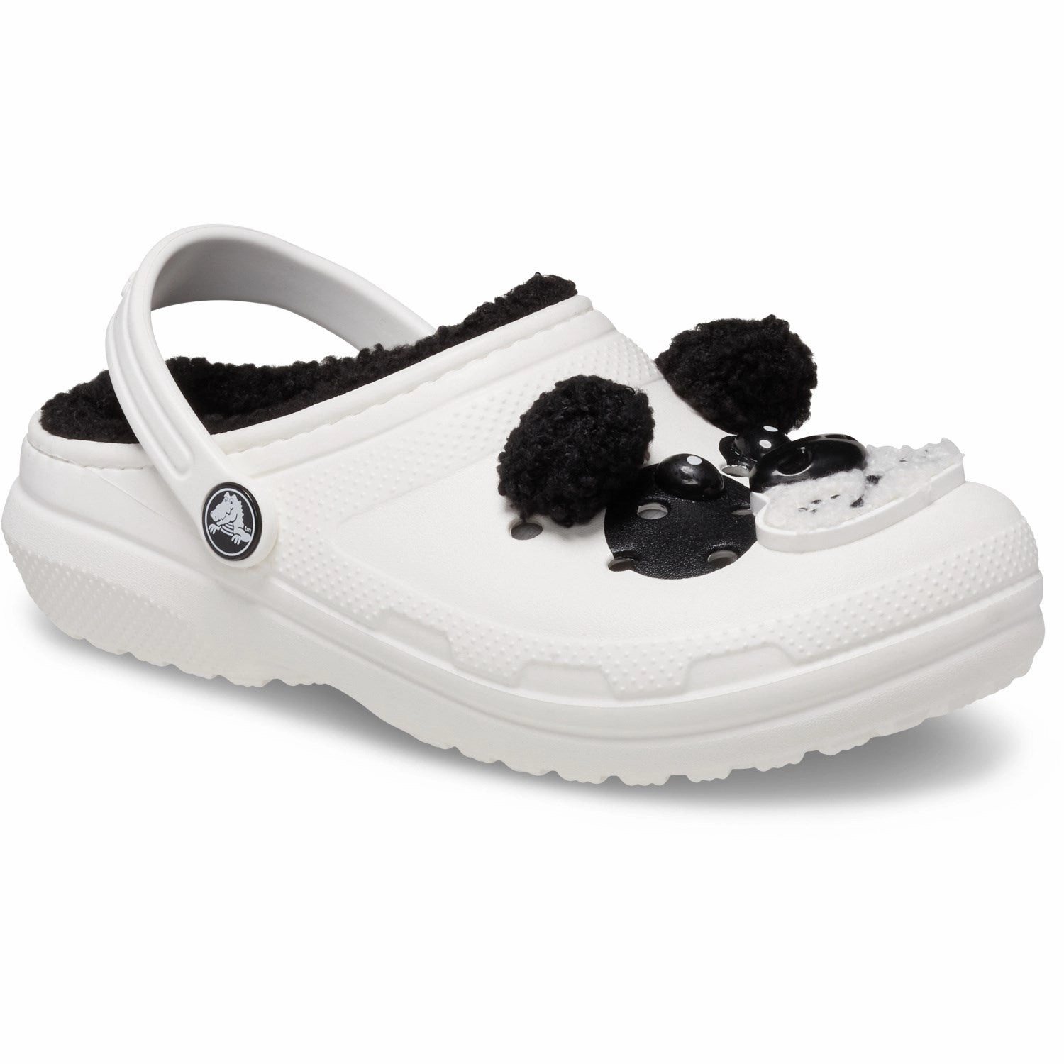 Crocs Chalk/Black Classic Lined IAM Panda Bear Clog T Moccasins Oxfords