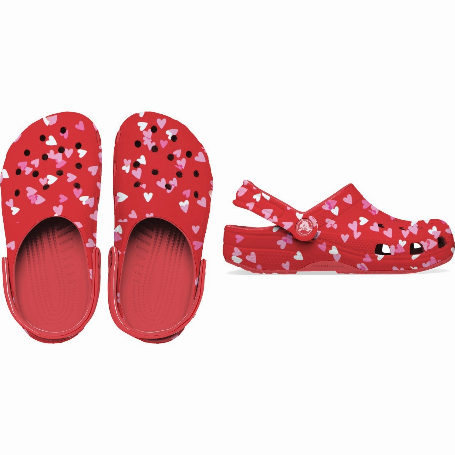 Crocs Cherry Red Classic VDay Clog Cushioned insoles