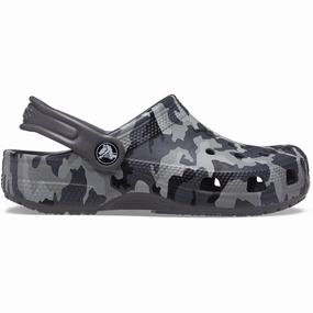 Crocs Classic Camo Clog Black/Grey Luxury shoes Bowling shoes