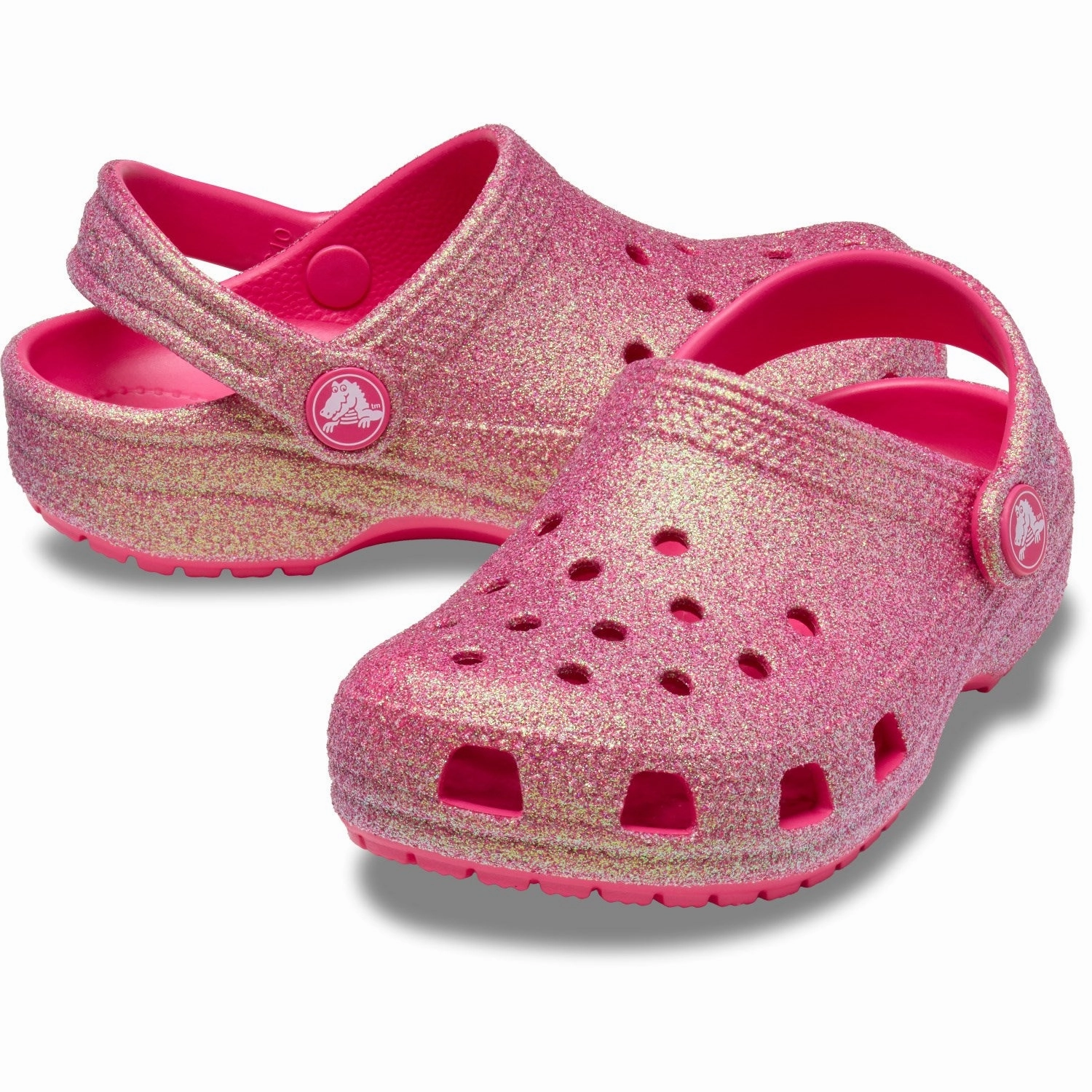 Crocs Dragon Fruit Classic Iridescent Glitter Clog Platform shoes