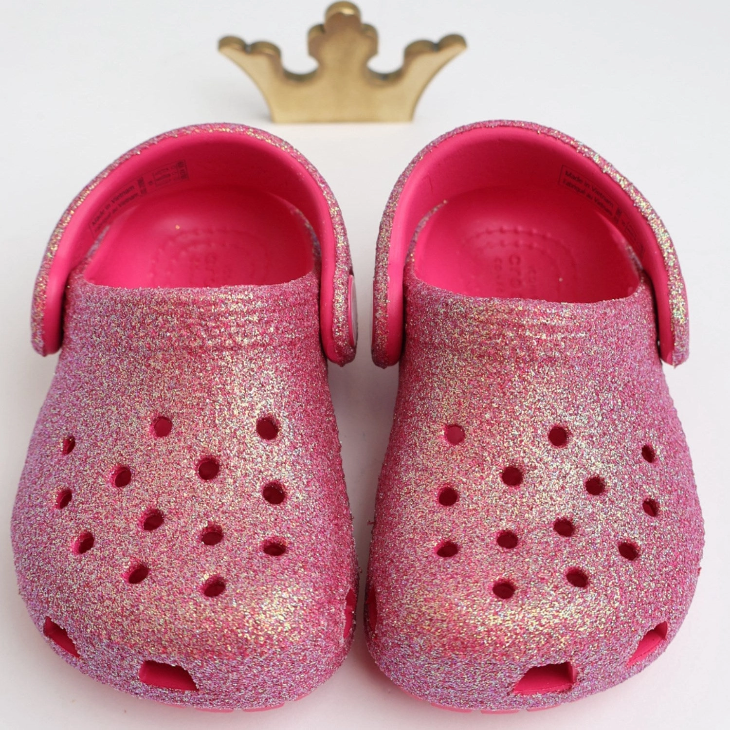Crocs Dragon Fruit Classic Iridescent Glitter Clog Platform shoes
