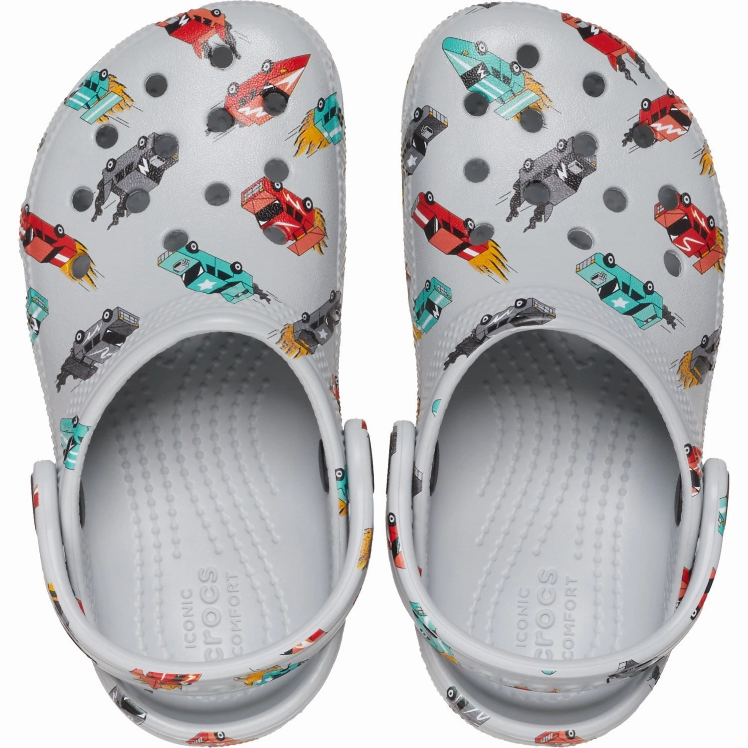 Crocs Mirage/Multi Classic Race Cars Graphic Clog Rubber soles