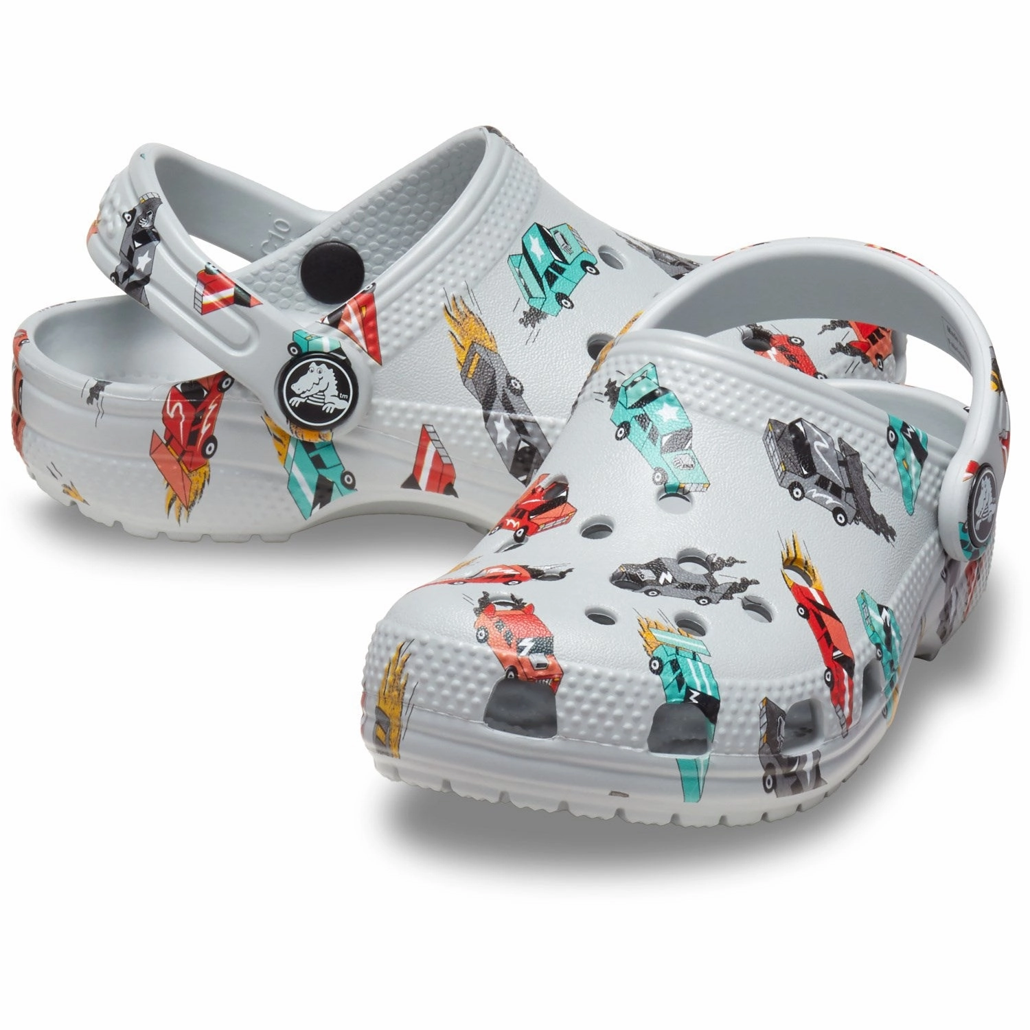 Crocs Mirage/Multi Classic Race Cars Graphic Clog Rubber soles