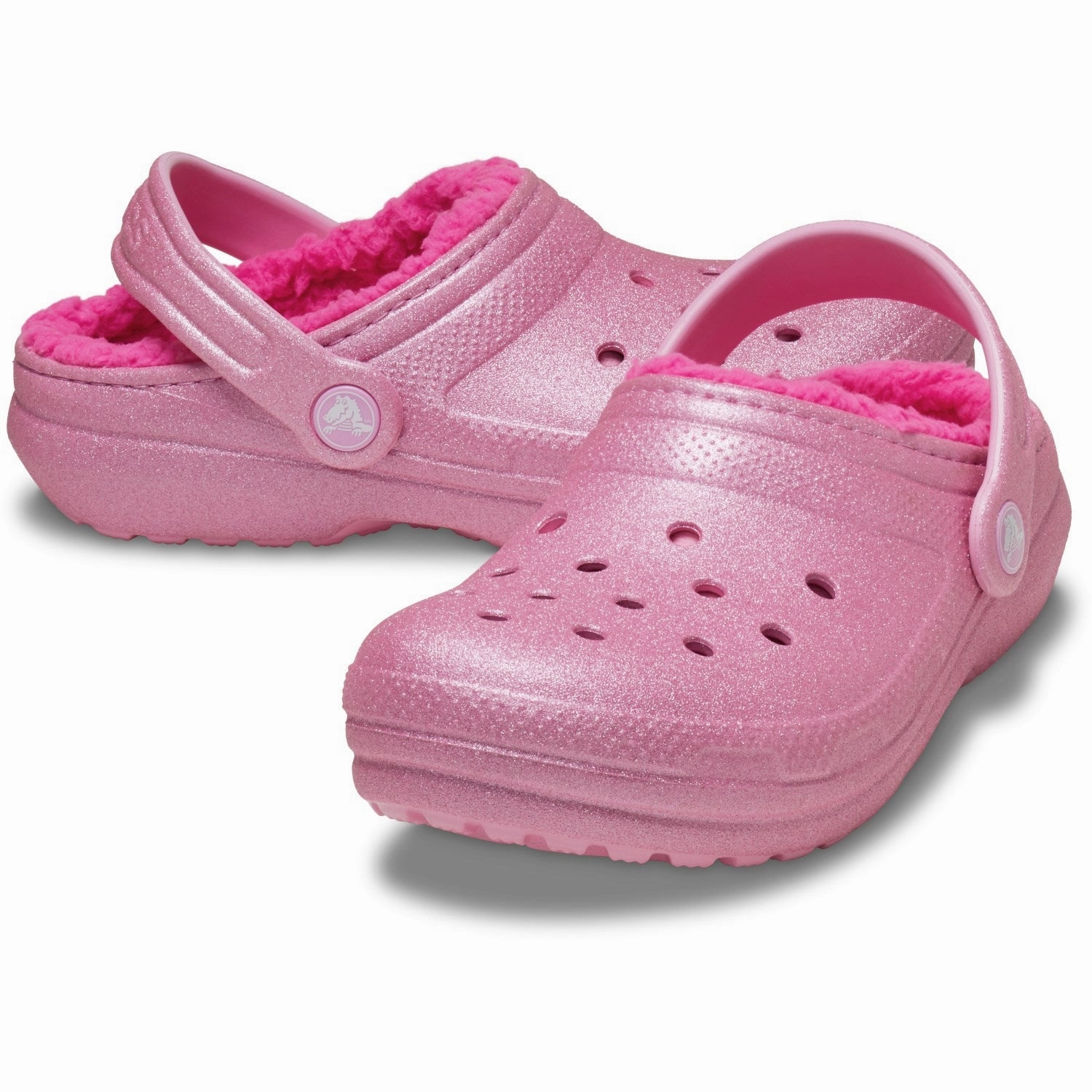 Crocs Pink Tweed Classic Lined Glitter Clog Formal shoes