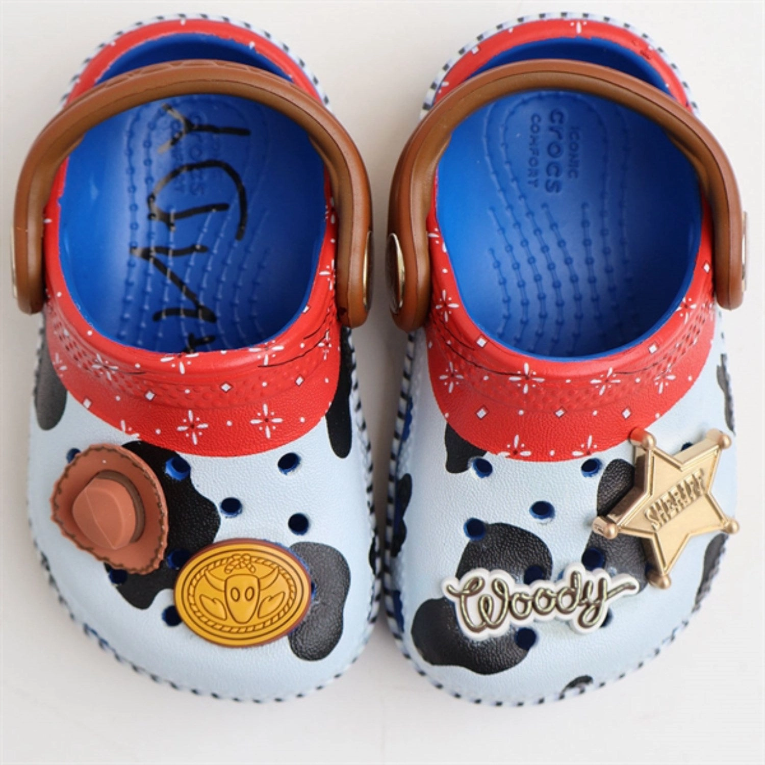 Crocs Toy Story Woody Classic Clog Blue Jean Office shoes