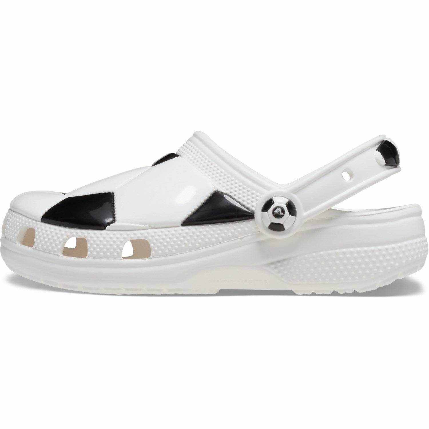 Crocs White/Black Classic Soccer Ball Clog Rubber soles