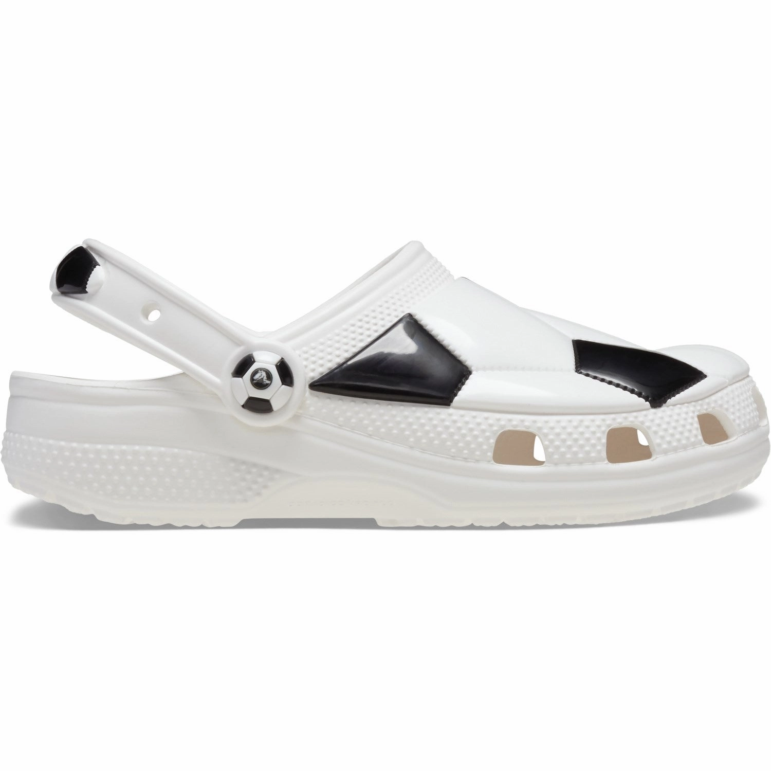 Crocs White/Black Classic Soccer Ball Clog Rubber soles