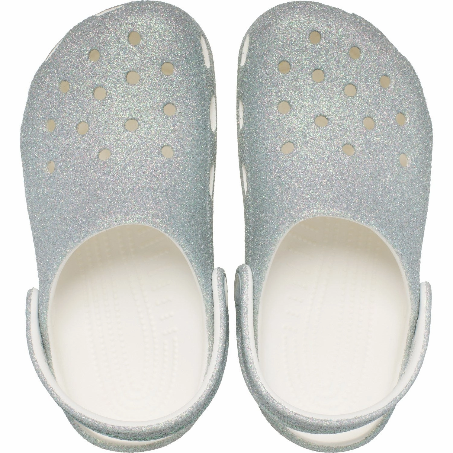 Crocs White Classic Iridescent Glitter Gloc Boots