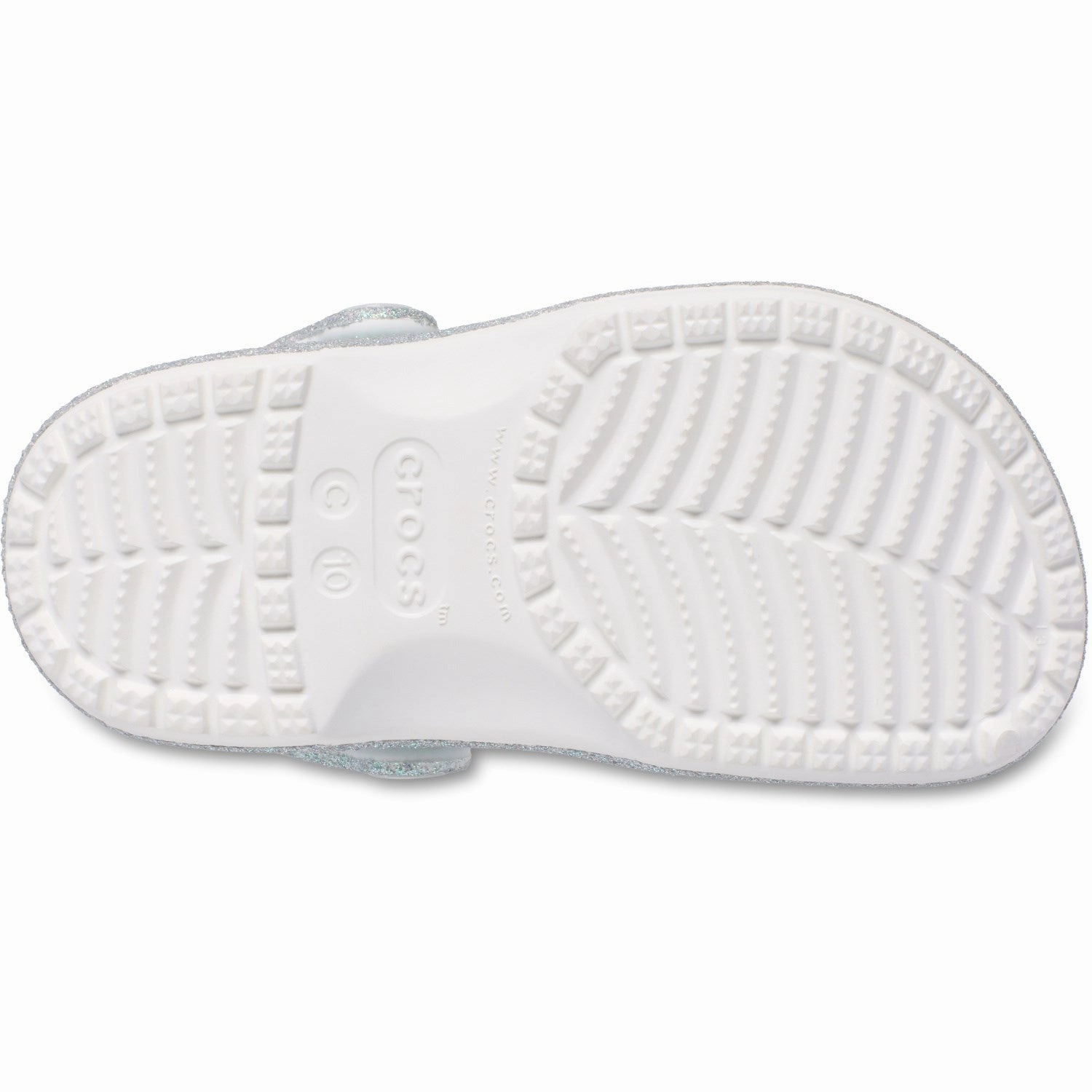 Crocs White Classic Iridescent Glitter Gloc Boots