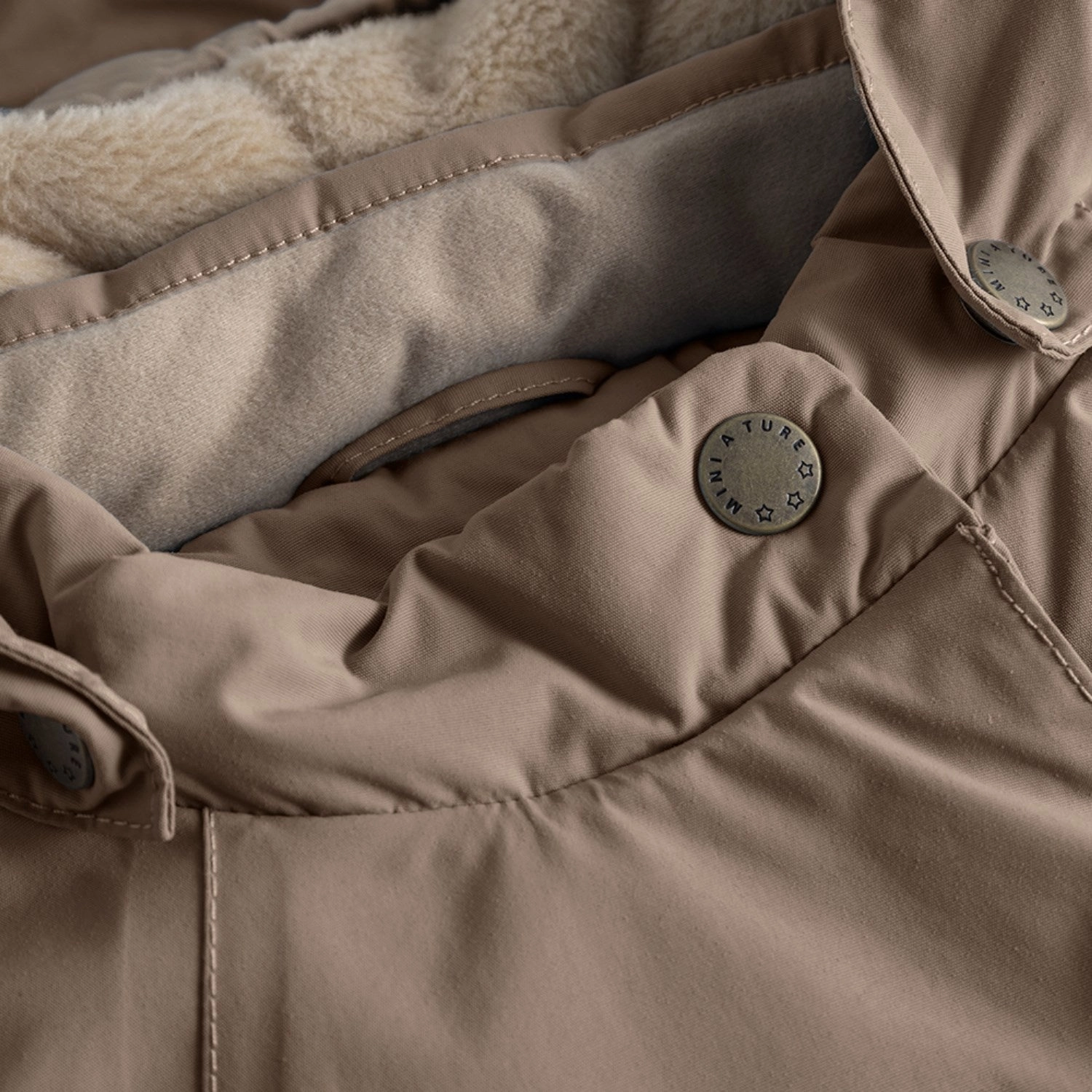 Cuff Mini A ture Morel grey Wang Fleece Winter Jacket m. Fur