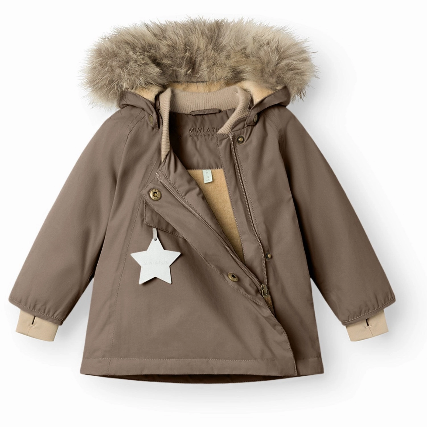 Cuff Mini A ture Morel grey Wang Fleece Winter Jacket m. Fur