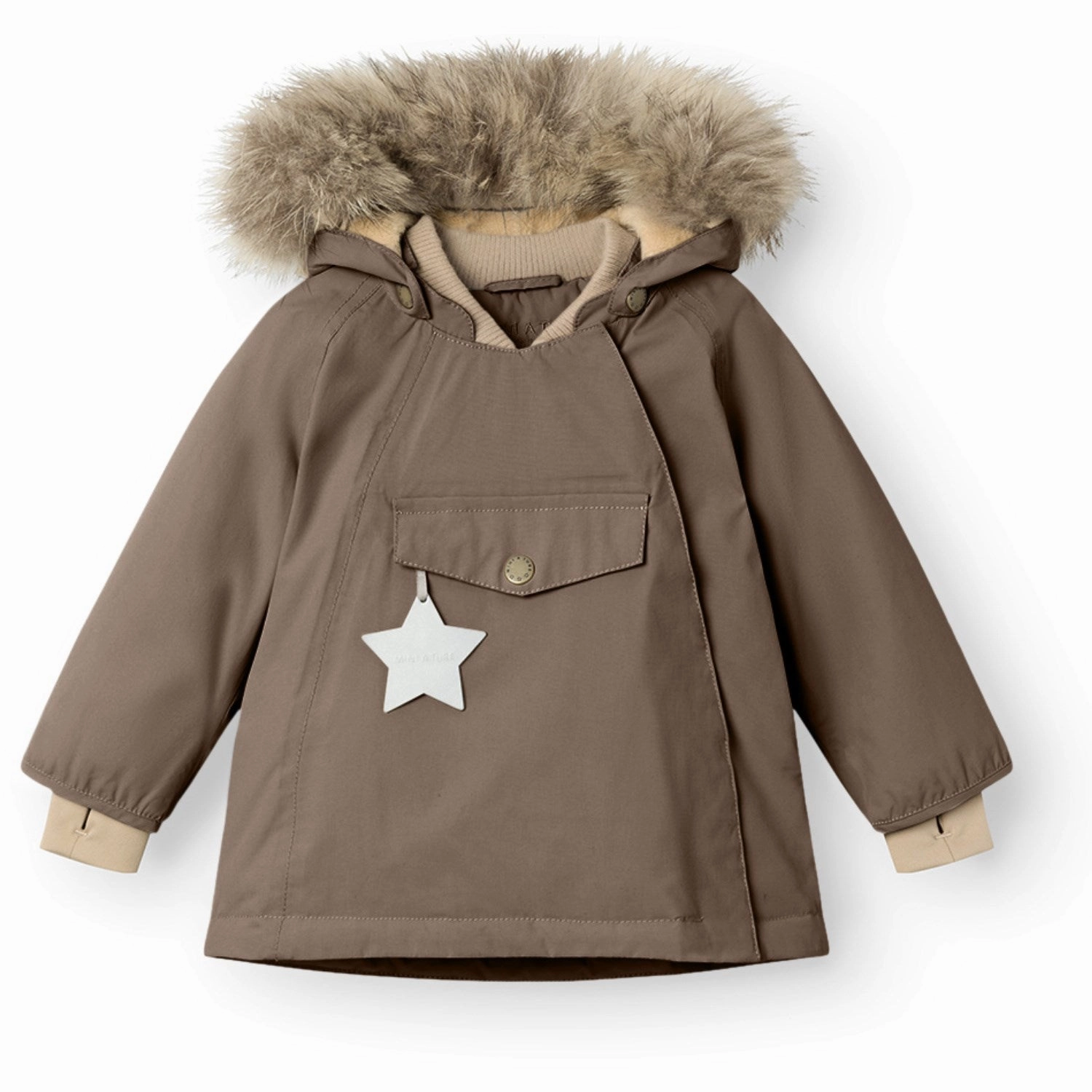 Cuff Mini A ture Morel grey Wang Fleece Winter Jacket m. Fur Breathable