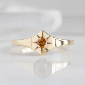 Custom Citrine Birthstone Signet Ring | Yellow, Rose or White Gold