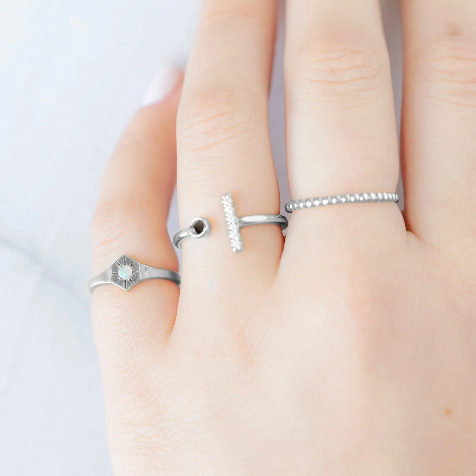Custom Opal Birthstone Signet Ring | Yellow, Rose or White Gold