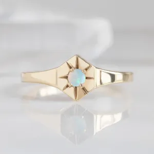 Custom Opal Birthstone Signet Ring | Yellow, Rose or White Gold