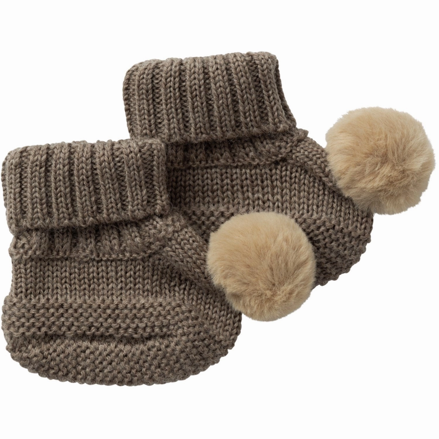 Name It Walnut Wrilla Wool Knit Slippers With Dot Eco-friendly Gem