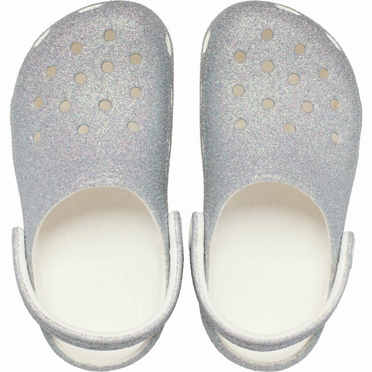 Cycling shoes Crocs White Classic Iridescent Glitter Gloc