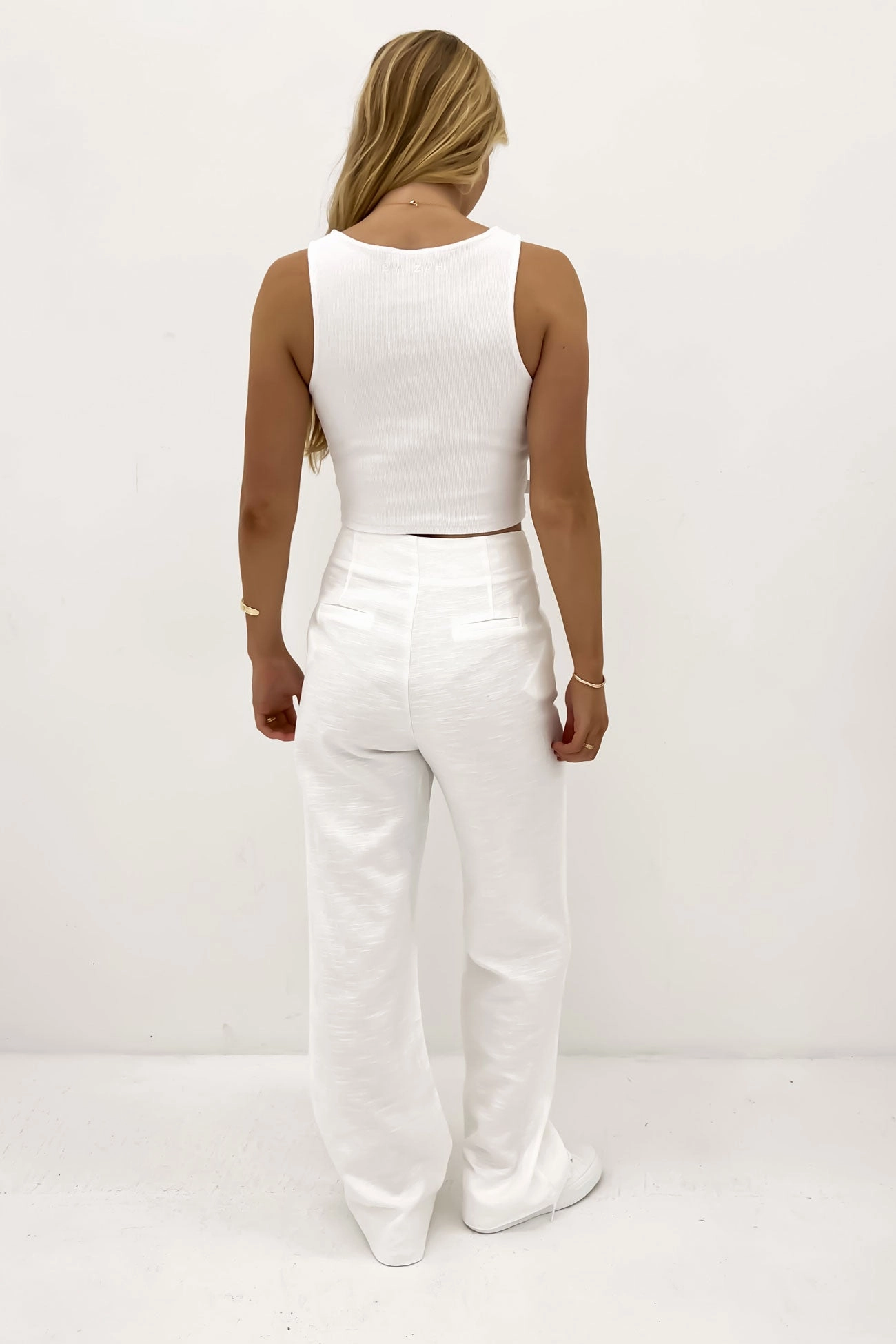 Cyrus Linen Pant White ipad sale