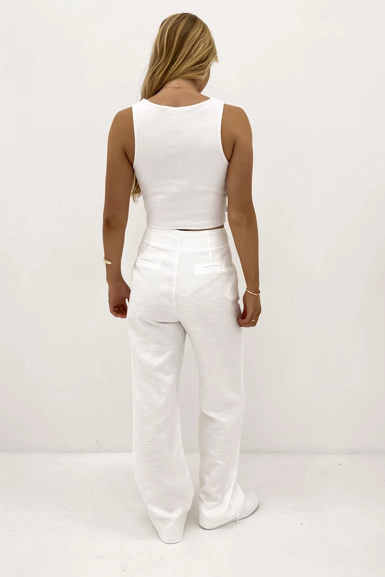 Cyrus Linen Pant White ipad sale