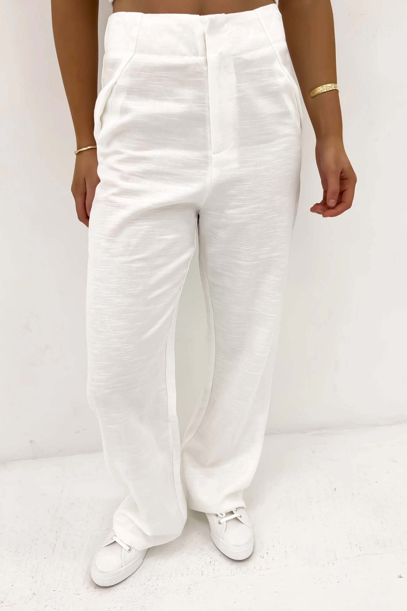 Cyrus Linen Pant White ipad sale