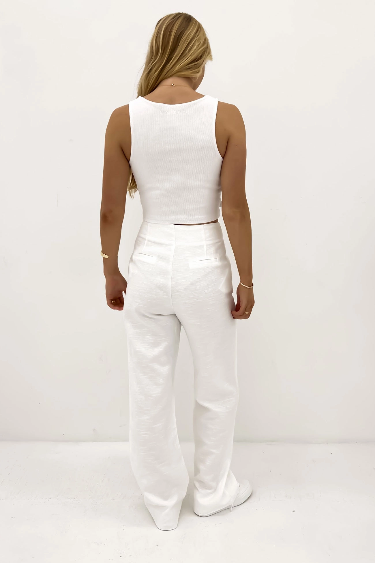 Cyrus Linen Pant White ipad sale