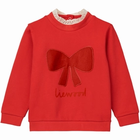 Denim LieWood Holiday Bow Dark Red / Apple Red Rakel Sweaters Breathable