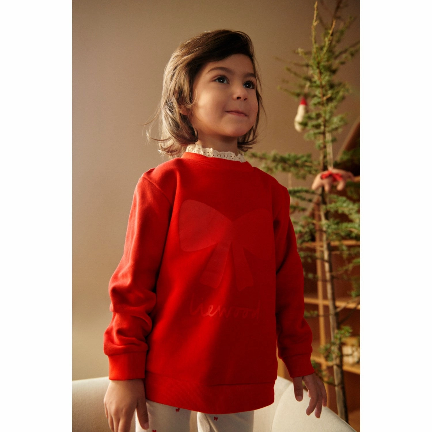 Denim LieWood Holiday Bow Dark Red / Apple Red Rakel Sweaters