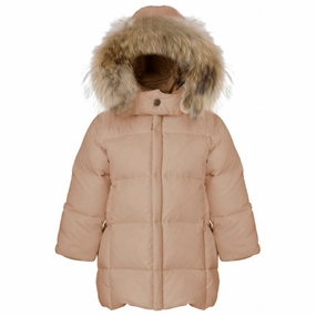 Denim Ver de Terre Featherlight Baby Girls Dunfrakke m. Pels Mahogany Rose Distinctive