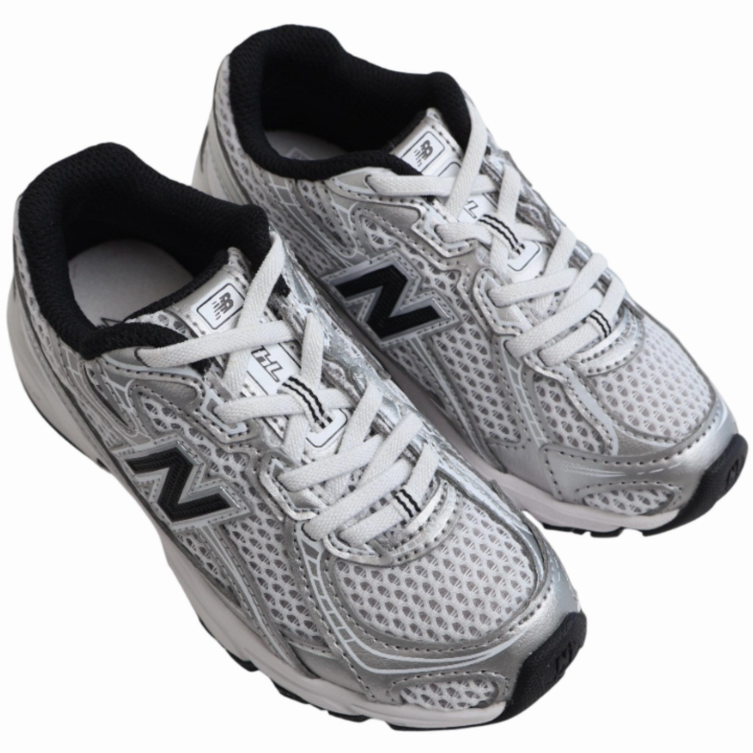Derbies New Balance Silver Metallic 740 Kids Bungee Lace Sneakers