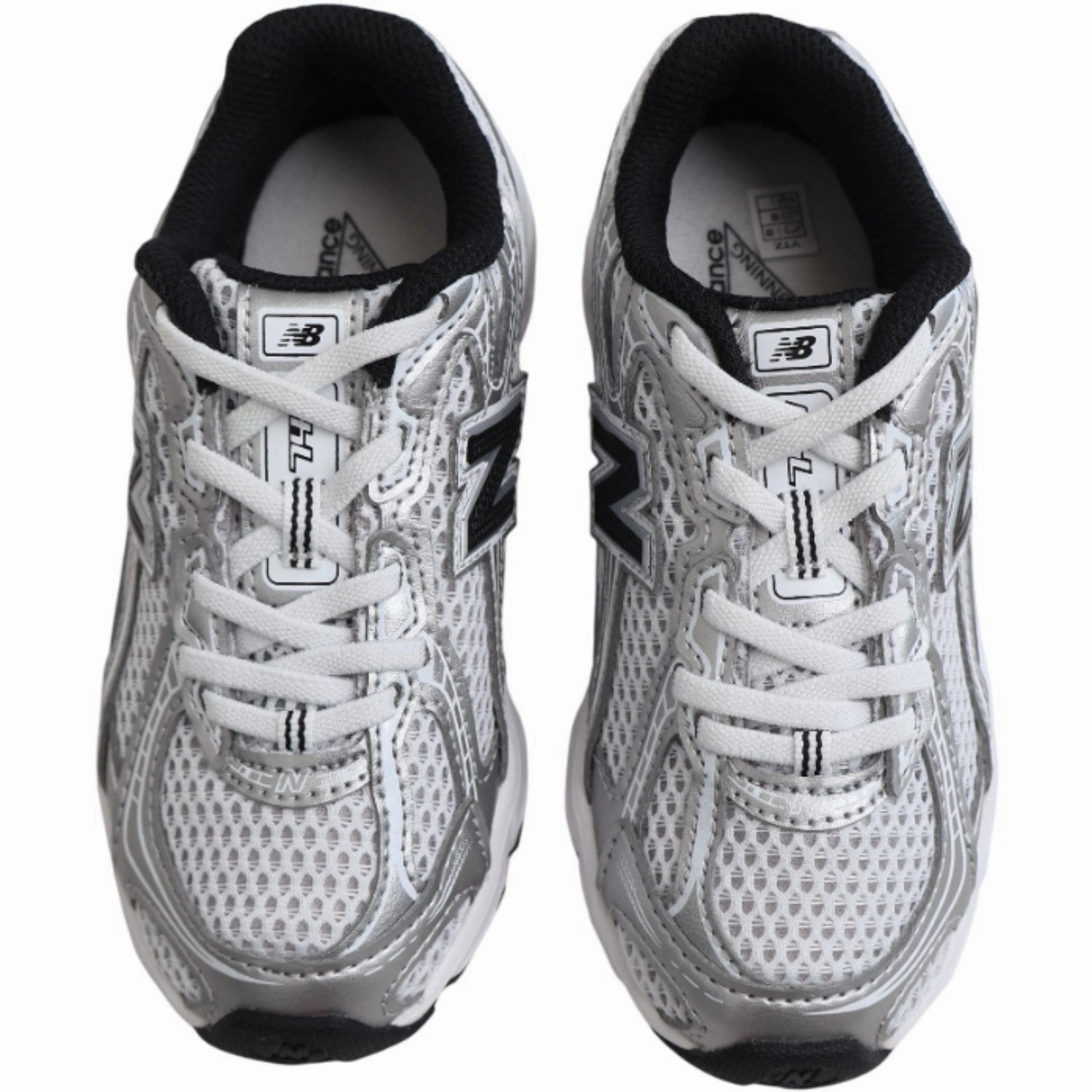 Derbies New Balance Silver Metallic 740 Kids Bungee Lace Sneakers