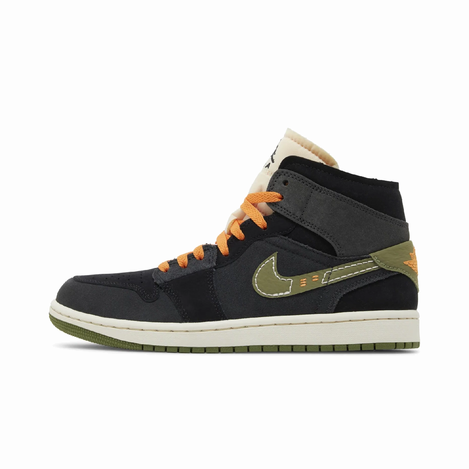 Designer craftsmanship Jordan 1 Mid SE Craft Anthracite Light Olive Classic silhouette