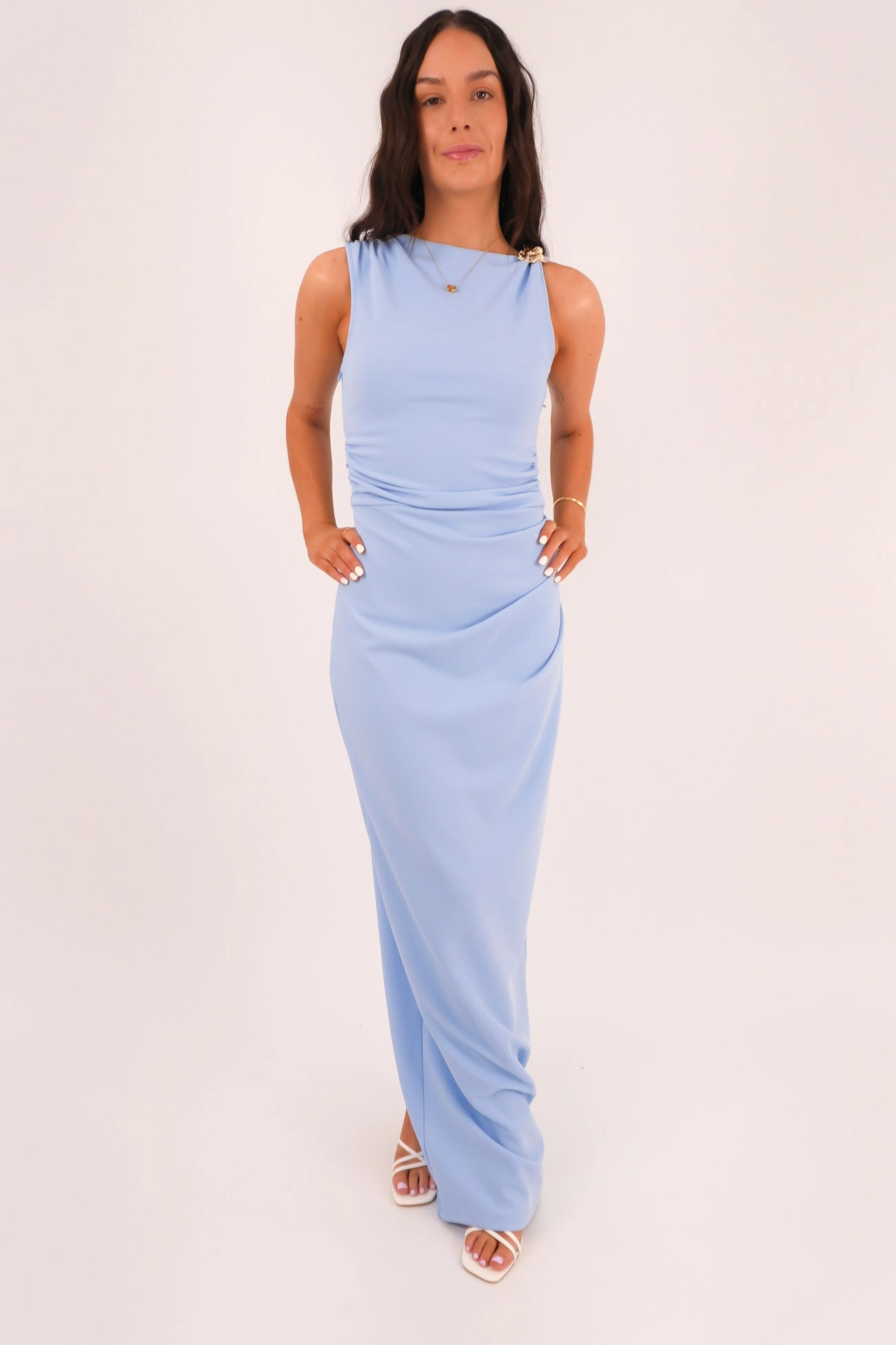 Devlin Maxi Dress Baby Blue sale in amazon sale designer bags