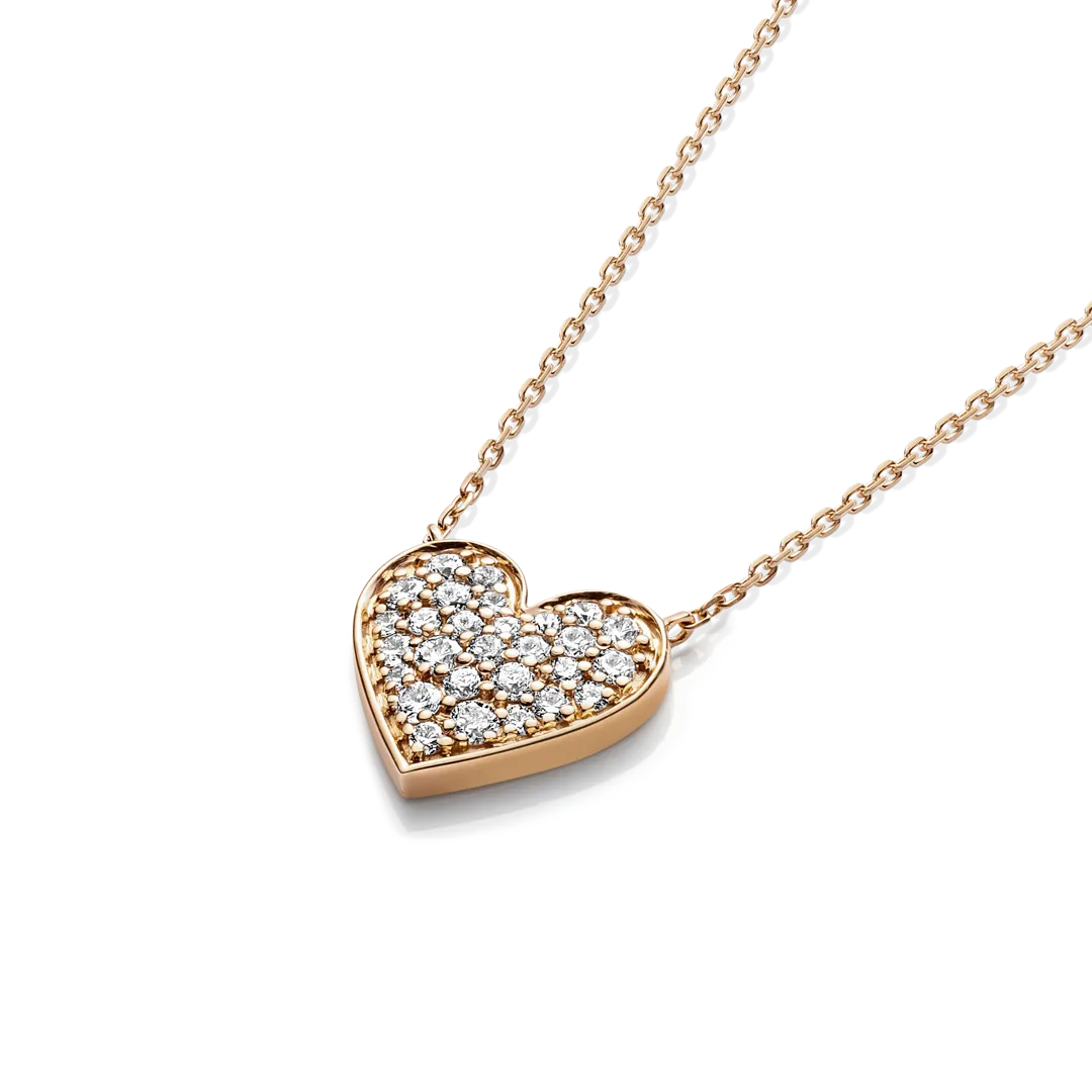 Diamond Heart Pendant Rose Gold