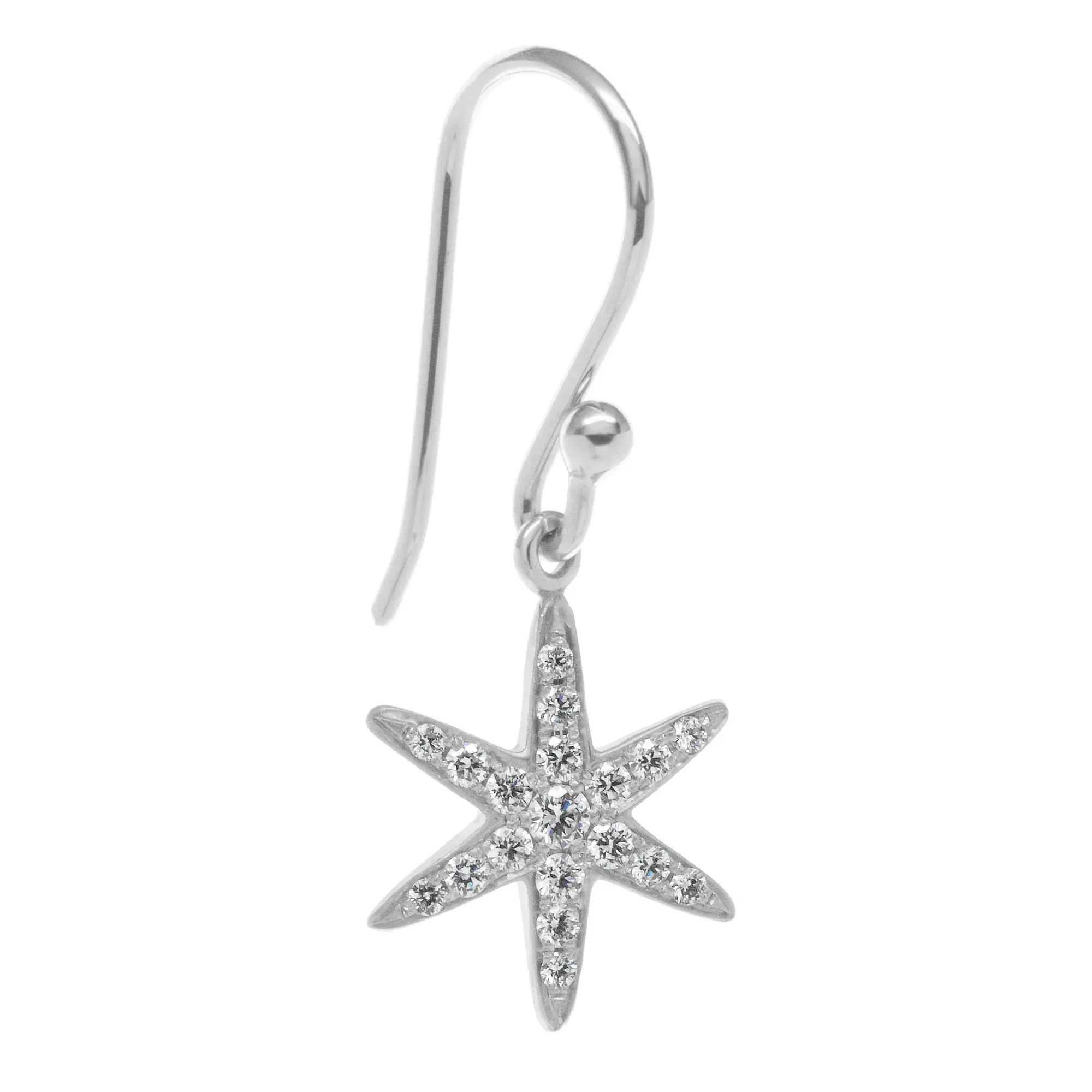 Diamond Pave Star Drop Earrings