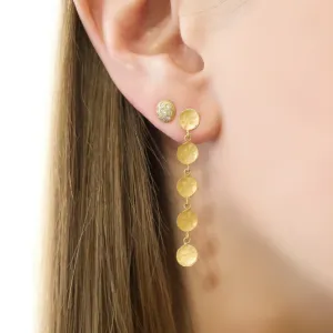 Diamond Stardust Button Stud Earrings