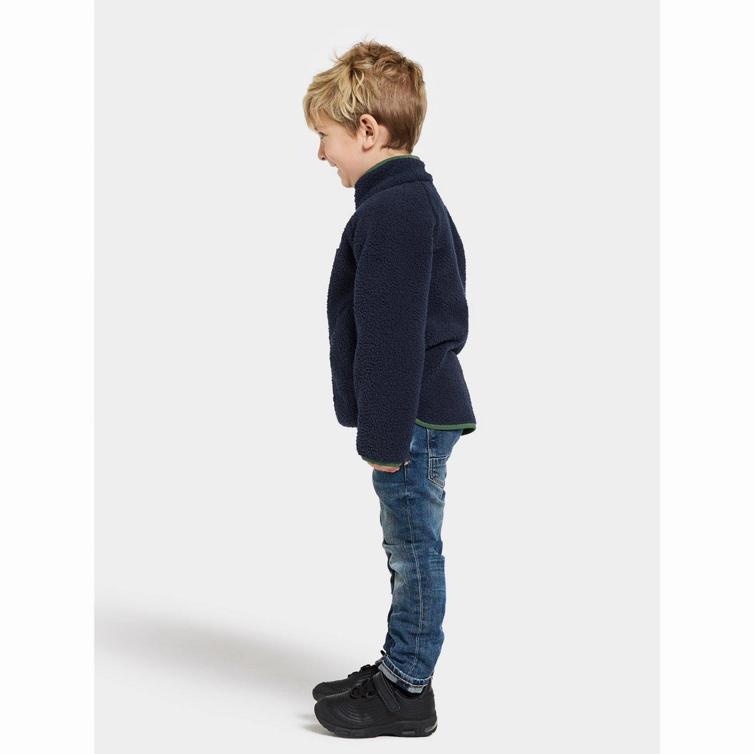 Didriksons Navy Gibbs Kids Fullzip Fleece Jacket 2 Knit