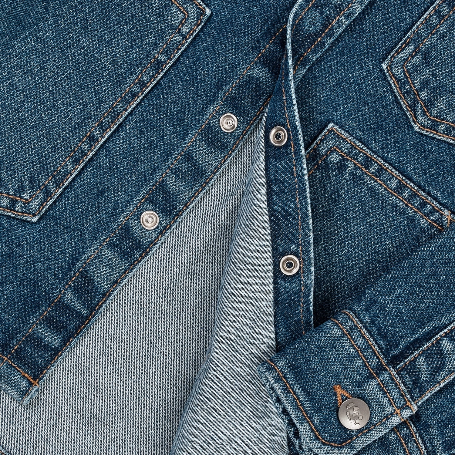 Distinctive Copenhagen Colors Indigo Blue Washed Organic Jeans Jacket