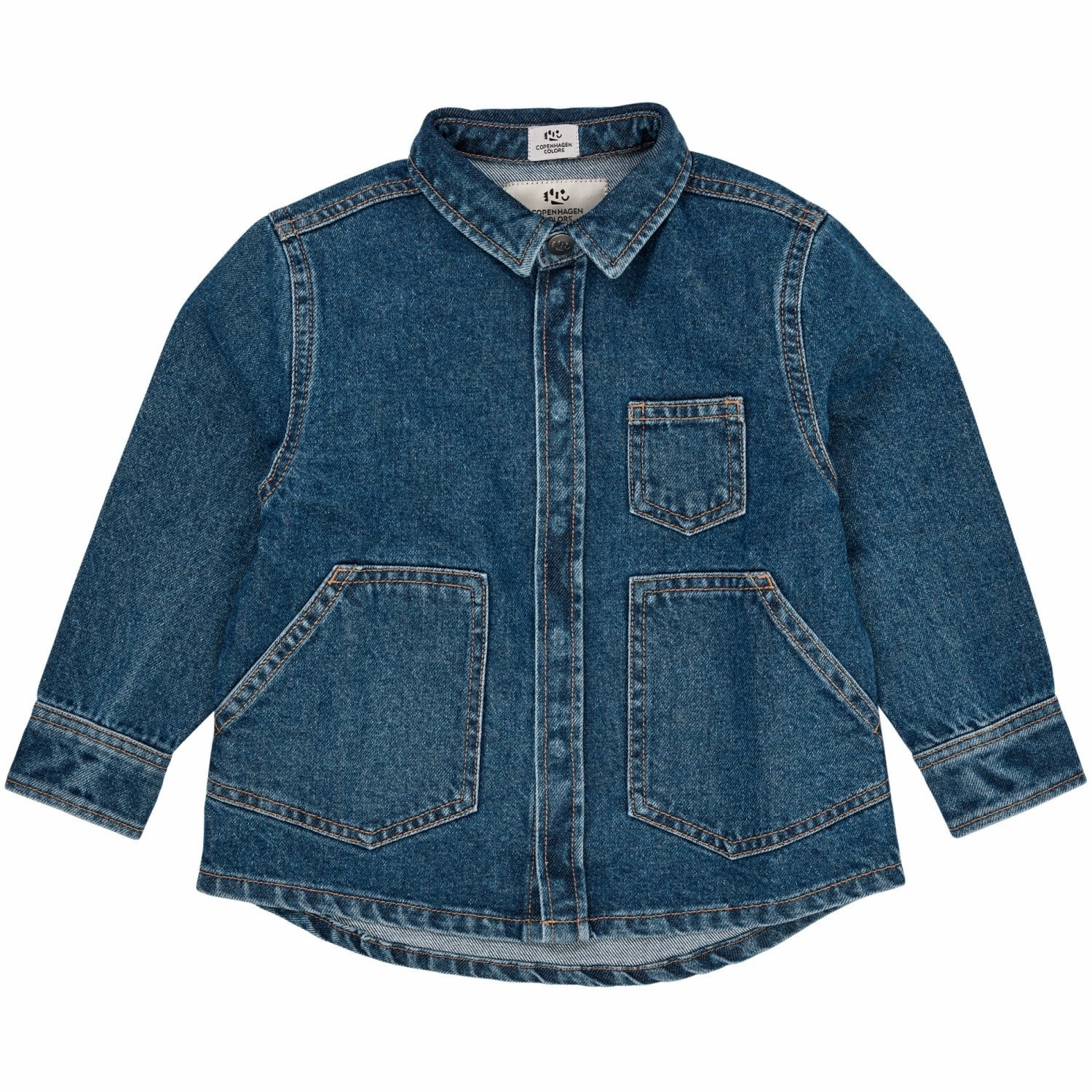Distinctive Copenhagen Colors Indigo Blue Washed Organic Jeans Jacket Trendy