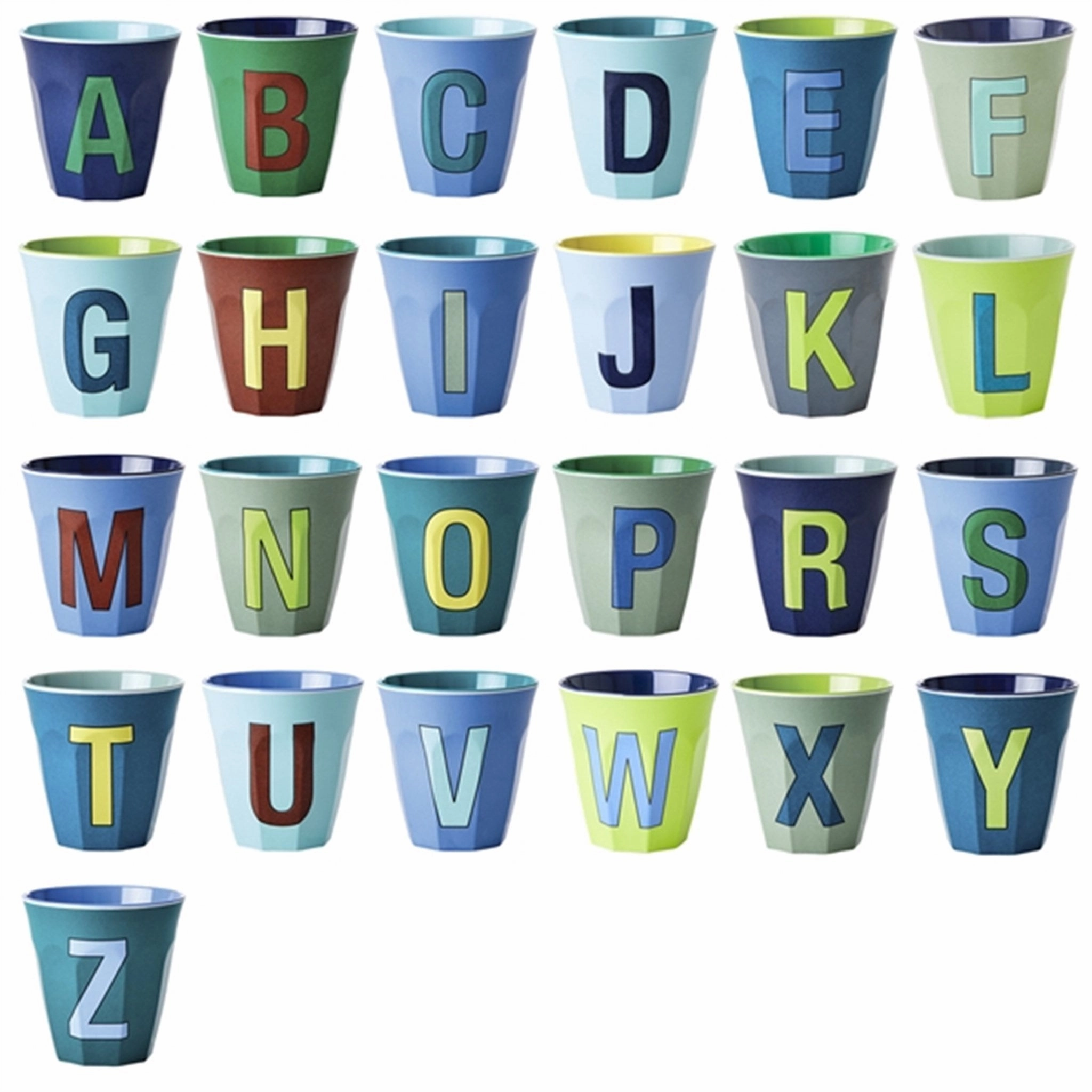 Superior RICE Bluish Colors Melamin Alphabet Cup Perfection
