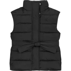 Dominance Calvin Klein Ck Black Belted Puffer Vest Cutting-edge