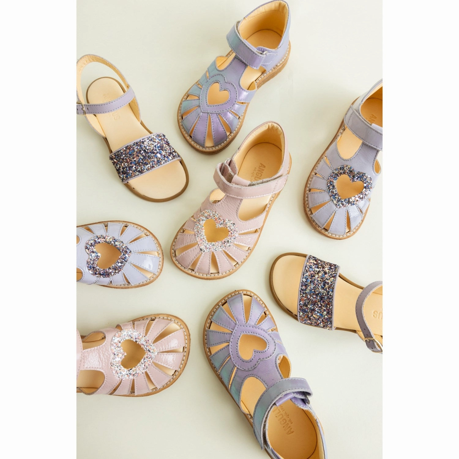 Dress shoes Angulus Rosebud/Rosebud Glitter Hjertesandal Med Glitter Hjerte
