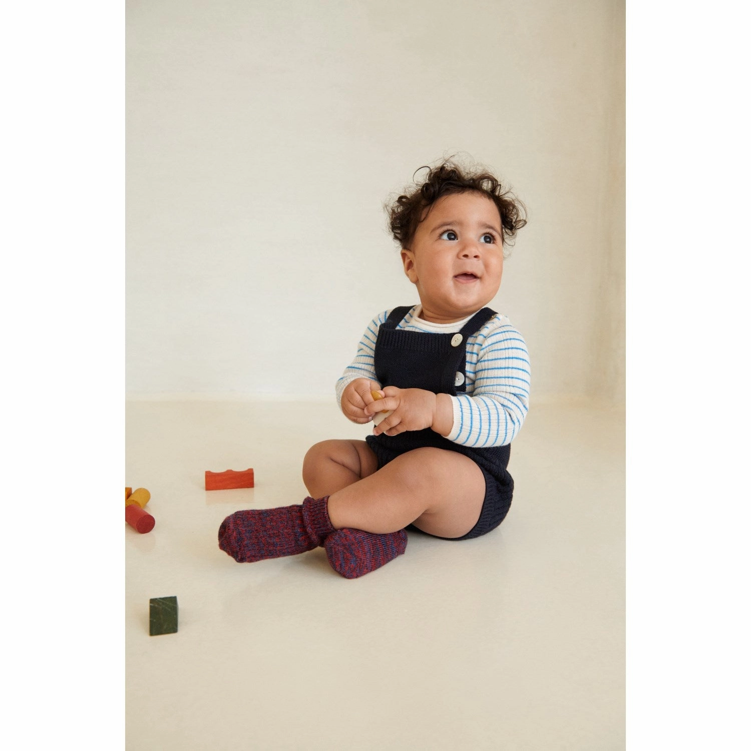 Durable FUB Ecru/Deep Sky Baby Rib Bodysuit Ls