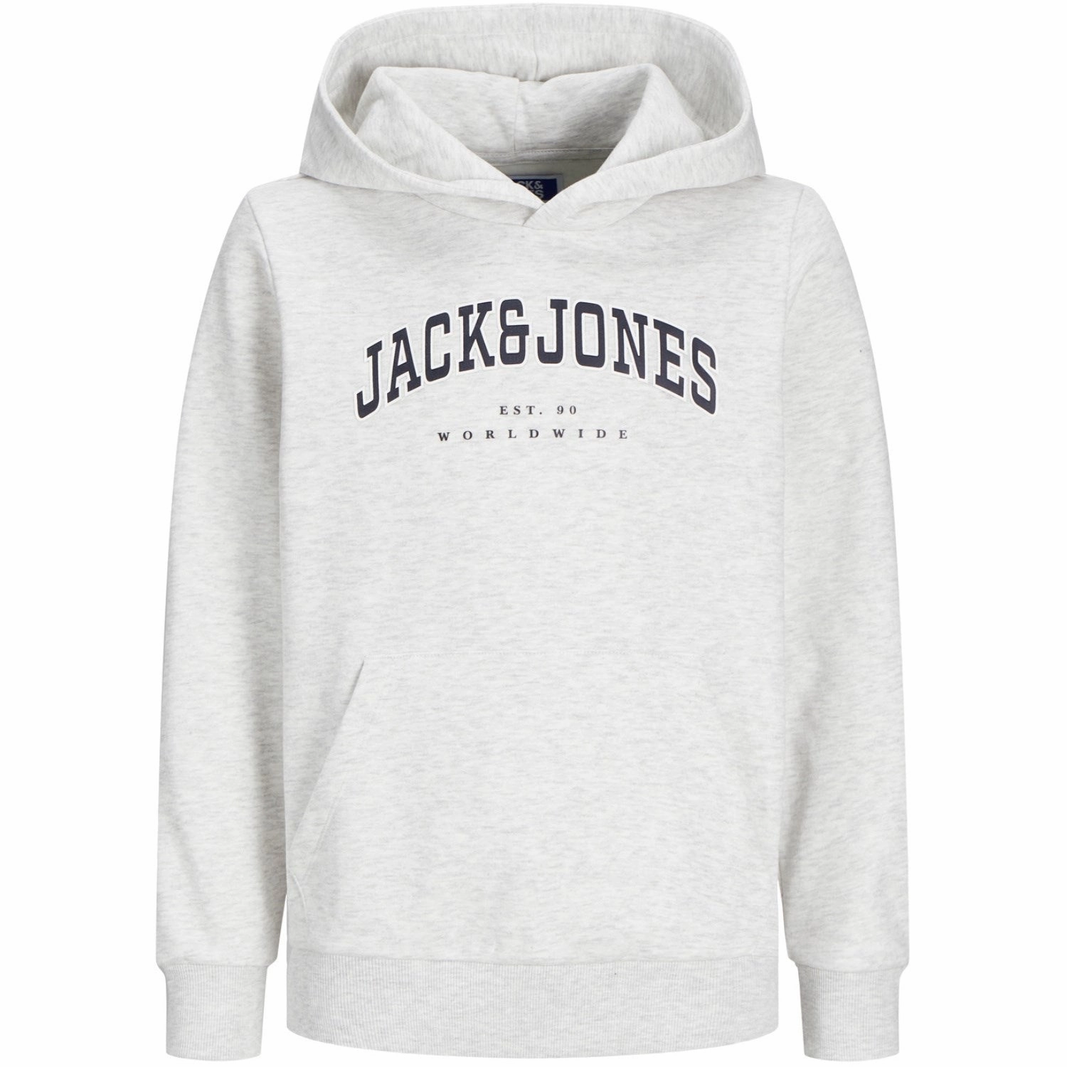 Supremacy Jack & Jones Junior White Melange Caleb Varsity Sweat Hoodie Noos Sophisticated
