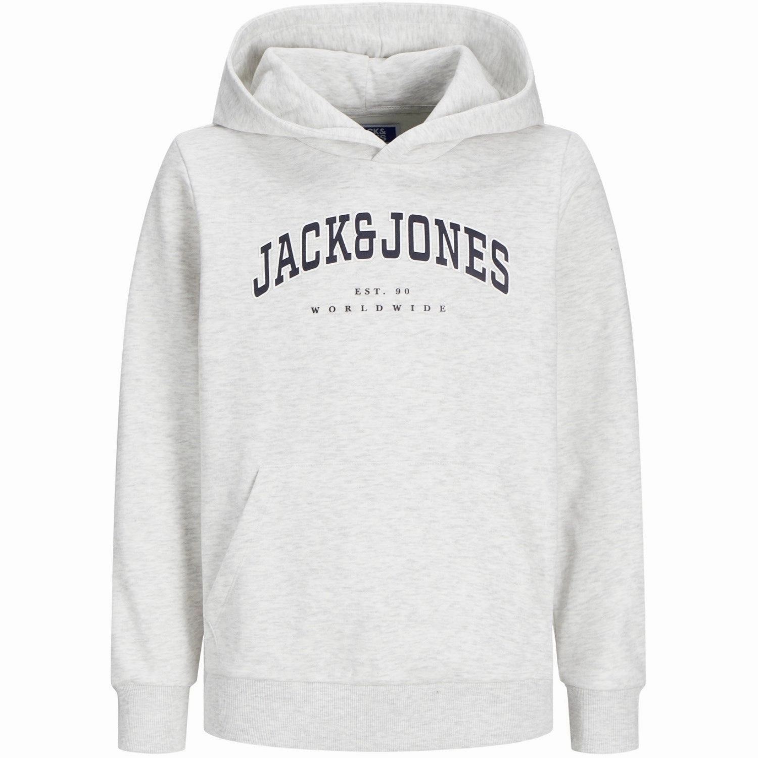 Durable Jack & Jones Junior White Melange Caleb Varsity Sweat Hoodie Noos Inspiring