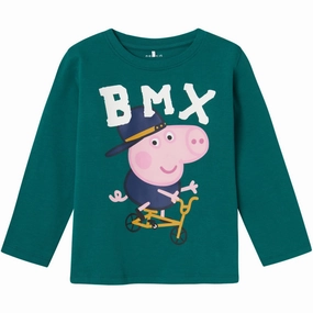 Durable Name It Antique Green Jonin Peppa Pig Blouse Prized