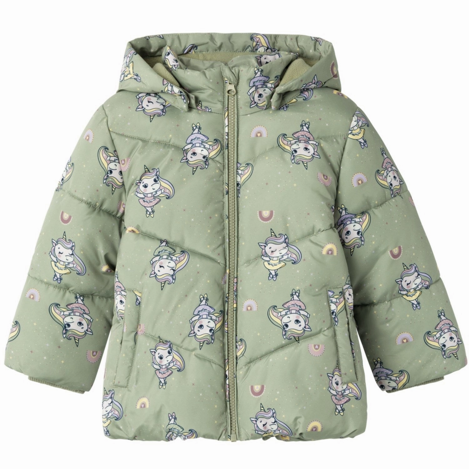 Name It Seagrass May Puffer Jacket AOP Opulent Superior