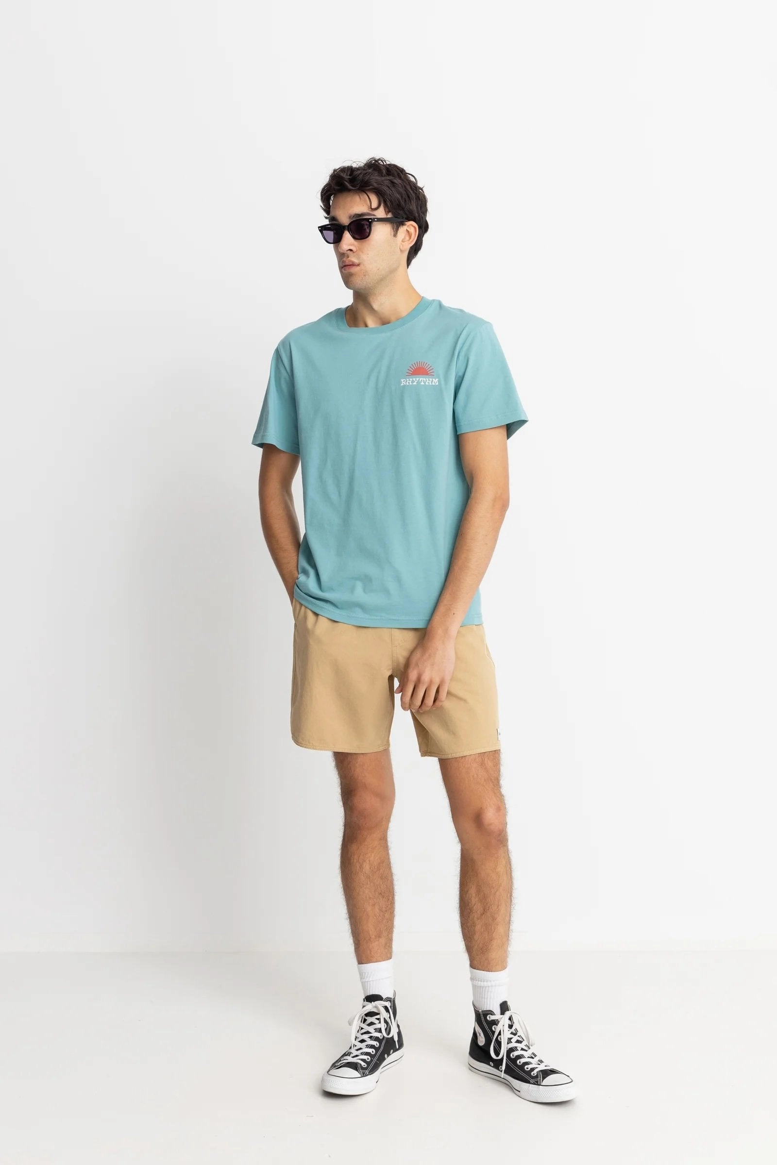 easter sale Awake Short Sleeve T-Shirt Mineral Blue
